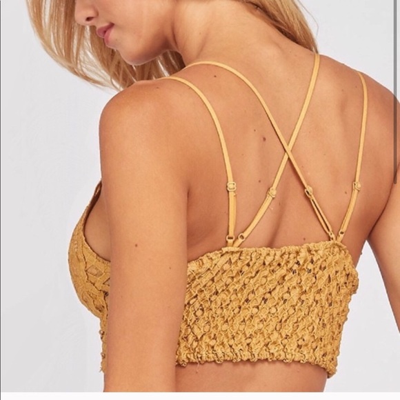 Bohemian Yellow Festival Bralette Crop Top - Picture 2 of 3
